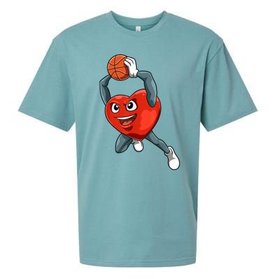 ValentineS Day Basketball Heart Basketball Valentines Sueded Cloud Jersey T-Shirt