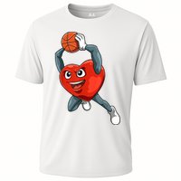 ValentineS Day Basketball Heart Basketball Valentines Cooling Performance Crew T-Shirt