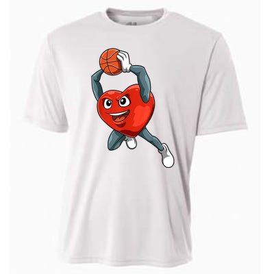 ValentineS Day Basketball Heart Basketball Valentines Cooling Performance Crew T-Shirt