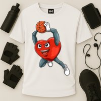 ValentineS Day Basketball Heart Basketball Valentines Cooling Performance Crew T-Shirt