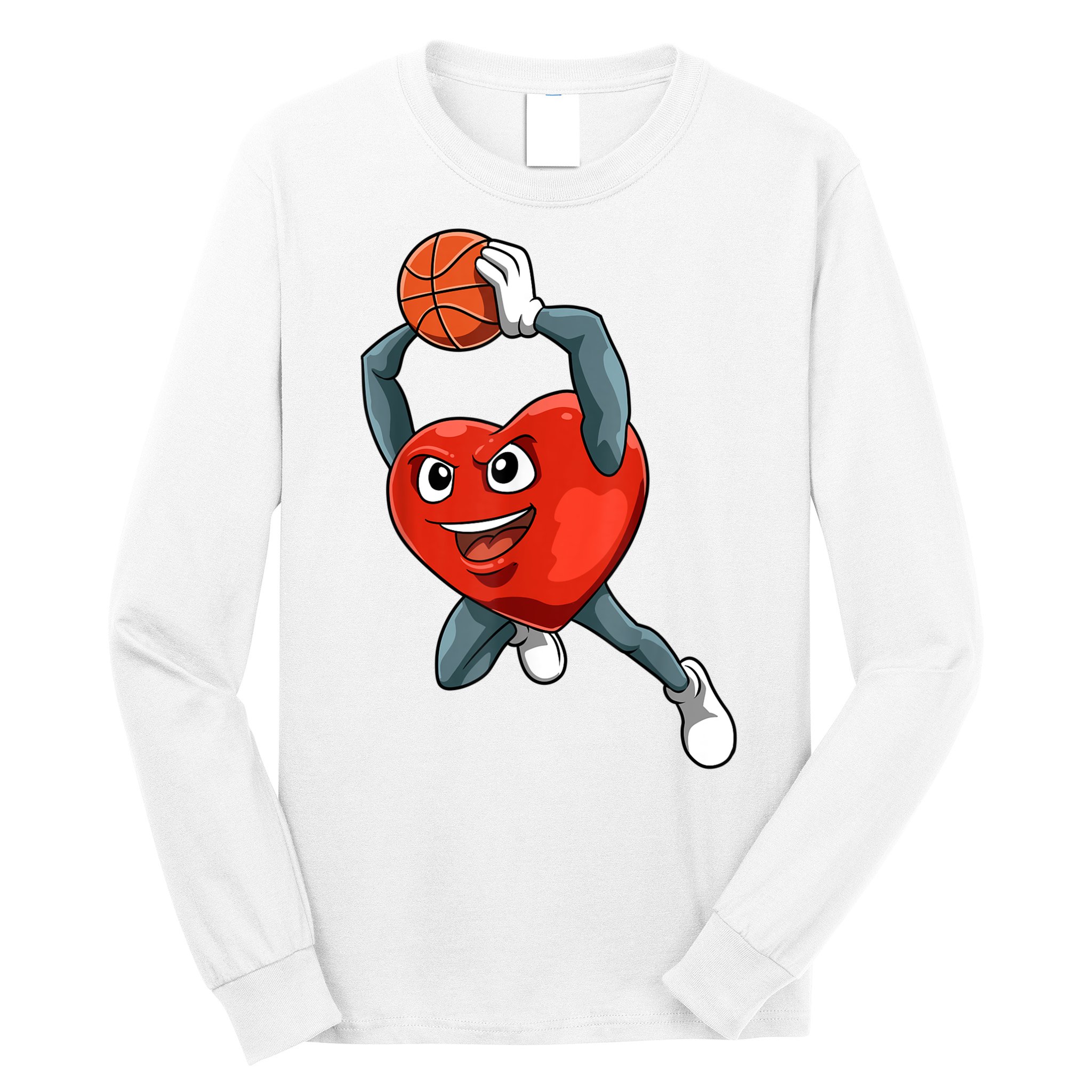 ValentineS Day Basketball Heart Basketball Valentines Long Sleeve Shirt