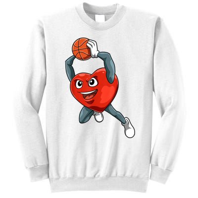 ValentineS Day Basketball Heart Basketball Valentines Sweatshirt