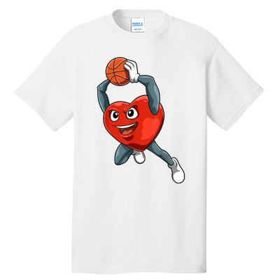 ValentineS Day Basketball Heart Basketball Valentines Tall T-Shirt