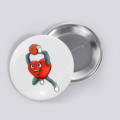 ValentineS Day Basketball Heart Basketball Valentines Button
