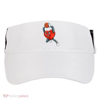 ValentineS Day Basketball Heart Basketball Valentines Adult Drive Performance Visor