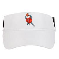 ValentineS Day Basketball Heart Basketball Valentines Adult Drive Performance Visor