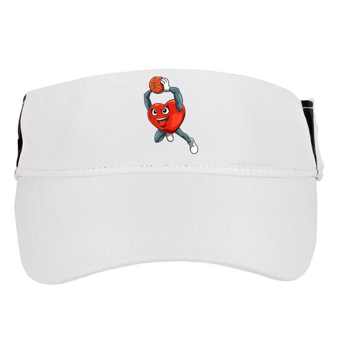 ValentineS Day Basketball Heart Basketball Valentines Adult Drive Performance Visor