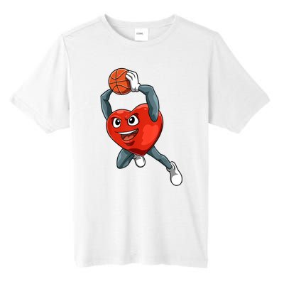 ValentineS Day Basketball Heart Basketball Valentines Tall Fusion ChromaSoft Performance T-Shirt