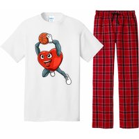 ValentineS Day Basketball Heart Basketball Valentines Pajama Set