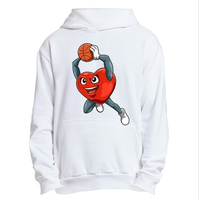 ValentineS Day Basketball Heart Basketball Valentines Urban Pullover Hoodie