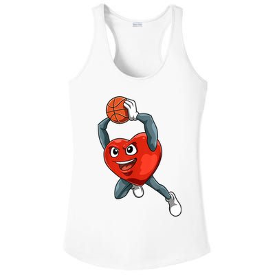 ValentineS Day Basketball Heart Basketball Valentines Ladies PosiCharge Competitor Racerback Tank
