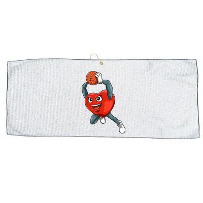 ValentineS Day Basketball Heart Basketball Valentines Large Microfiber Waffle Golf Towel
