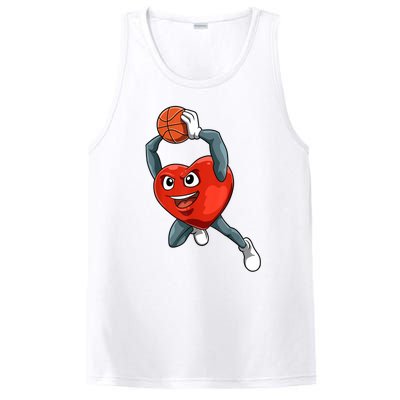 ValentineS Day Basketball Heart Basketball Valentines PosiCharge Competitor Tank