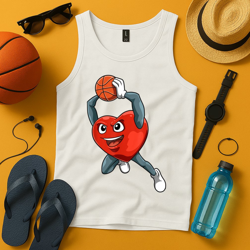 ValentineS Day Basketball Heart Basketball Valentines Tank Top