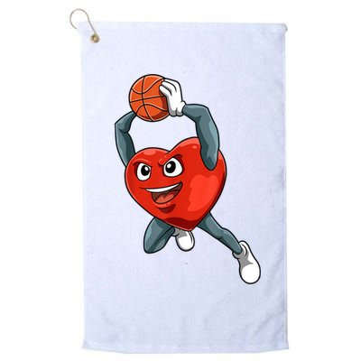ValentineS Day Basketball Heart Basketball Valentines Golf Towel