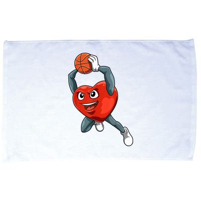 ValentineS Day Basketball Heart Basketball Valentines Microfiber Hand Towel