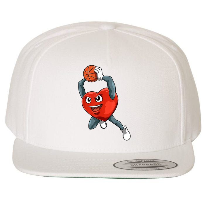 ValentineS Day Basketball Heart Basketball Valentines Wool Snapback Cap