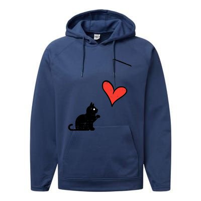 Valentines Day Black Cat Heart Toy Wo Girl Toddlers Performance Fleece Hoodie