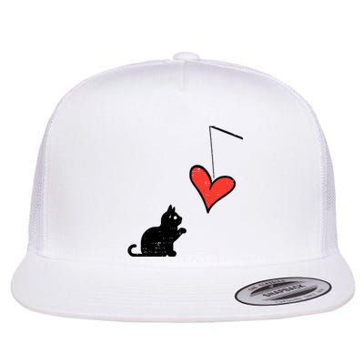 Valentines Day Black Cat Heart Toy Wo Girl Toddlers Flat Bill Trucker Hat