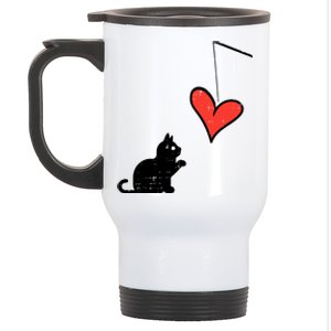 Valentines Day Black Cat Heart Toy Wo Girl Toddlers Stainless Steel Travel Mug