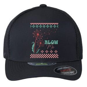 Valentine's Day Blow Me Ugly Sweater Flexfit Unipanel Trucker Cap