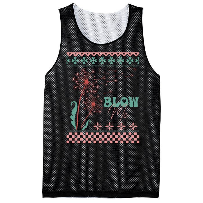 Valentine's Day Blow Me Ugly Sweater Mesh Reversible Basketball Jersey Tank