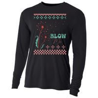 Valentine's Day Blow Me Ugly Sweater Cooling Performance Long Sleeve Crew