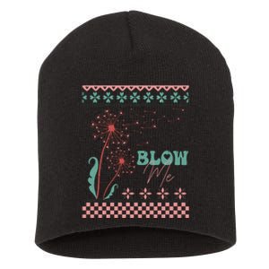 Valentine's Day Blow Me Ugly Sweater Short Acrylic Beanie