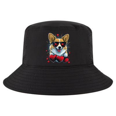 Valentines Day Corgi Heart Couples Love Corgi Dog Lovers Cool Comfort Performance Bucket Hat