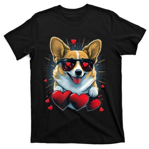 Valentines Day Corgi Heart Couples Love Corgi Dog Lovers T-Shirt