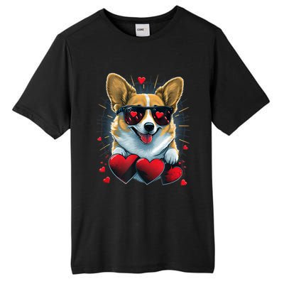 Valentines Day Corgi Heart Couples Love Corgi Dog Lovers Tall Fusion ChromaSoft Performance T-Shirt