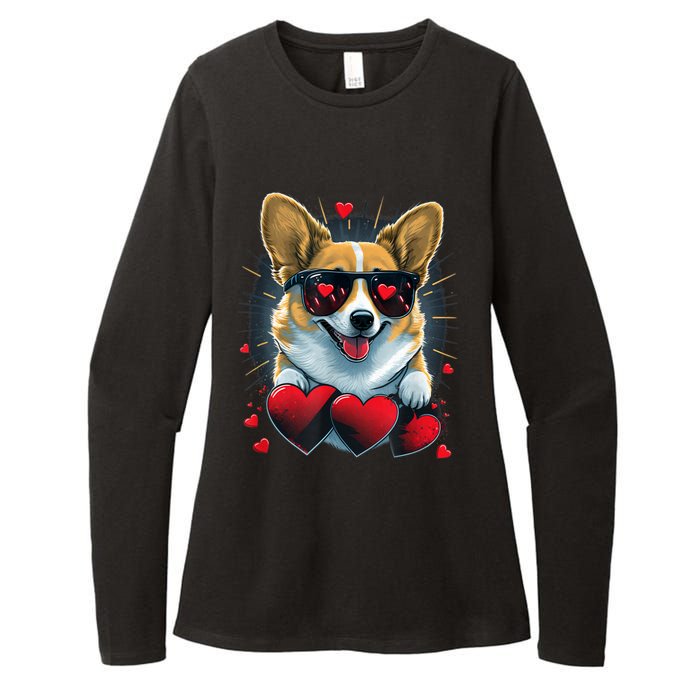 Valentines Day Corgi Heart Couples Love Corgi Dog Lovers Womens CVC Long Sleeve Shirt