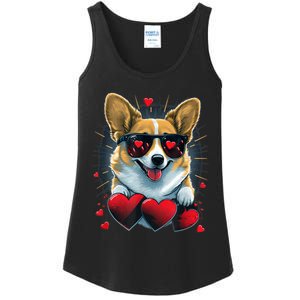 Valentines Day Corgi Heart Couples Love Corgi Dog Lovers Ladies Essential Tank