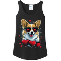 Valentines Day Corgi Heart Couples Love Corgi Dog Lovers Ladies Essential Tank