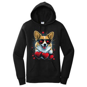 Valentines Day Corgi Heart Couples Love Corgi Dog Lovers Women's Pullover Hoodie