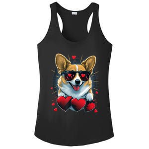 Valentines Day Corgi Heart Couples Love Corgi Dog Lovers Ladies PosiCharge Competitor Racerback Tank