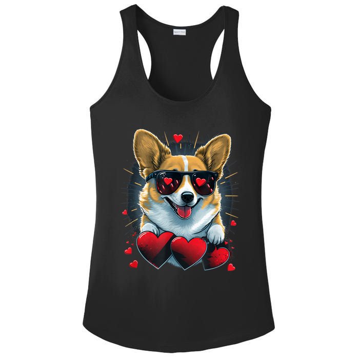 Valentines Day Corgi Heart Couples Love Corgi Dog Lovers Ladies PosiCharge Competitor Racerback Tank