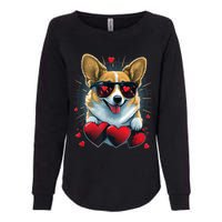 Valentines Day Corgi Heart Couples Love Corgi Dog Lovers Womens California Wash Sweatshirt