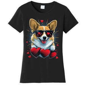 Valentines Day Corgi Heart Couples Love Corgi Dog Lovers Women's T-Shirt