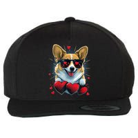 Valentines Day Corgi Heart Couples Love Corgi Dog Lovers Wool Snapback Cap