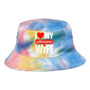 Valentines Day Couple I Love My Awesome Funny Wife Gift Tie Dye Newport Bucket Hat