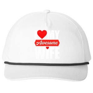 Valentines Day Couple I Love My Awesome Funny Wife Gift Snapback Five-Panel Rope Hat