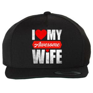 Valentines Day Couple I Love My Awesome Funny Wife Gift Wool Snapback Cap