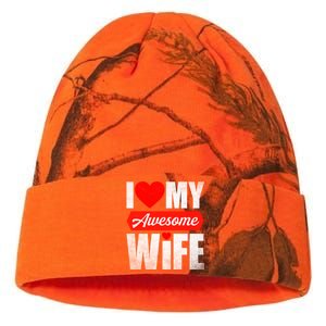 Valentines Day Couple I Love My Awesome Funny Wife Gift Kati Licensed 12" Camo Beanie