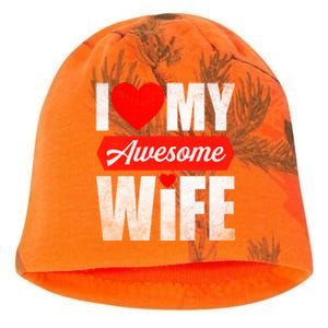 Valentines Day Couple I Love My Awesome Funny Wife Gift Kati - Camo Knit Beanie