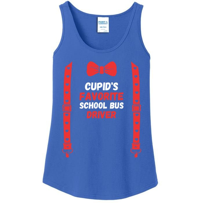 Valentines Day Custome Cupid's Favorite School Bus Driver Fo Gift Ladies Essential Tank