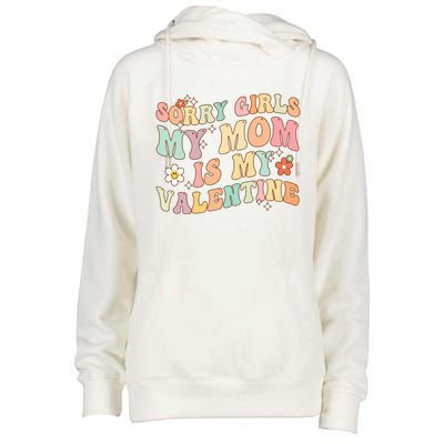 Valentines Day Cool Gift Mommy Is My Valentine Cool Gift Womens Funnel Neck Pullover Hood