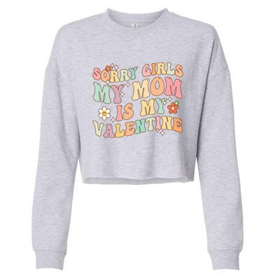 Valentines Day Cool Gift Mommy Is My Valentine Cool Gift Cropped Pullover Crew