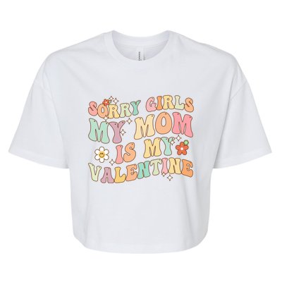 Valentines Day Cool Gift Mommy Is My Valentine Cool Gift Bella+Canvas Jersey Crop Tee