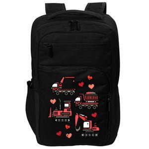 Valentines Day Construction Trucks Funny Impact Tech Backpack